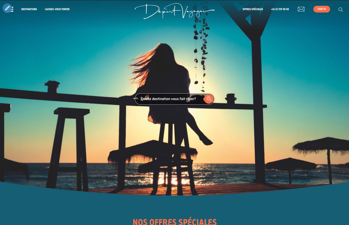 DÃ©part Voyages - Plateforme de voyages sur mesure - Pixinside rÃ©fÃ©rence web